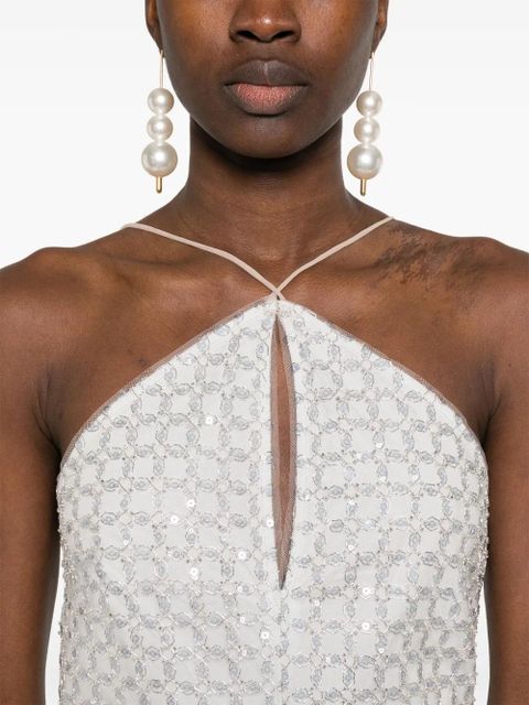 ROTATE BIRGER CHRISTENSEN beaded maxi dress - Neutrals