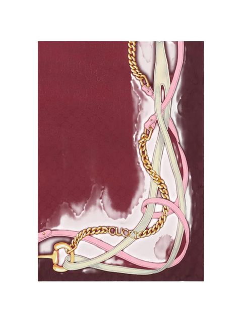 Gucci monogram-pattern scarf - Red - zdjęcie produktu nr 2