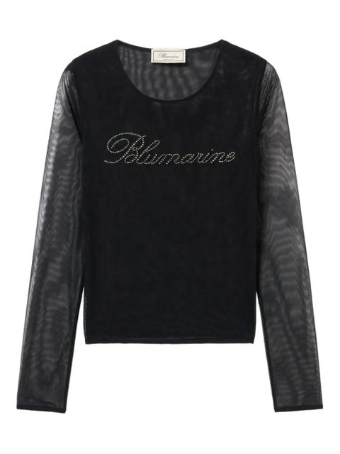 Blumarine embellished mesh top - Black - zdjęcie produktu nr 1