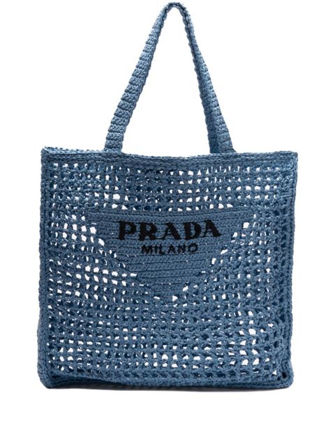 Prada crochet tote bag - Blue - zdjęcie produktu nr 1