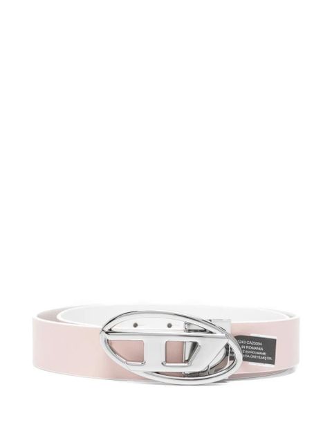 Diesel logo buckle belt - White