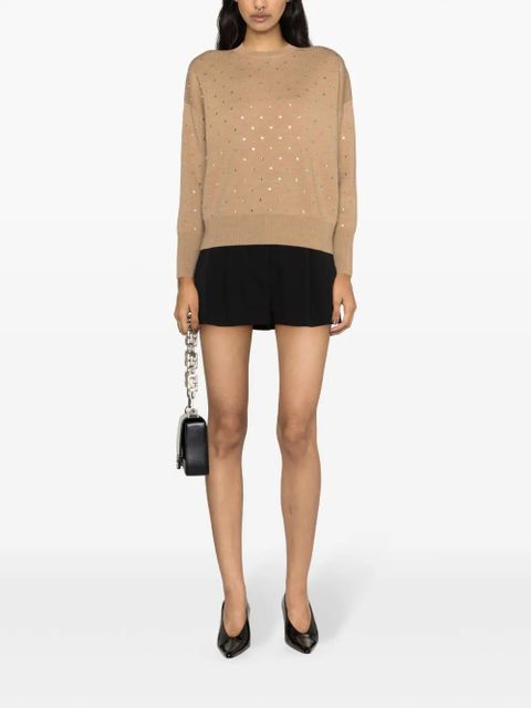 Rabanne crystal-embellished wool jumper - Brown - zdjęcie produktu nr 2