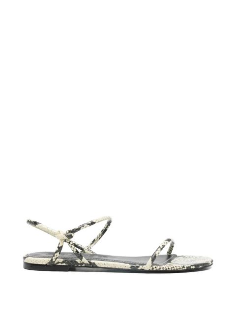 STAUD Laurel snakeskin-print sandals - White - zdjęcie produktu nr 1