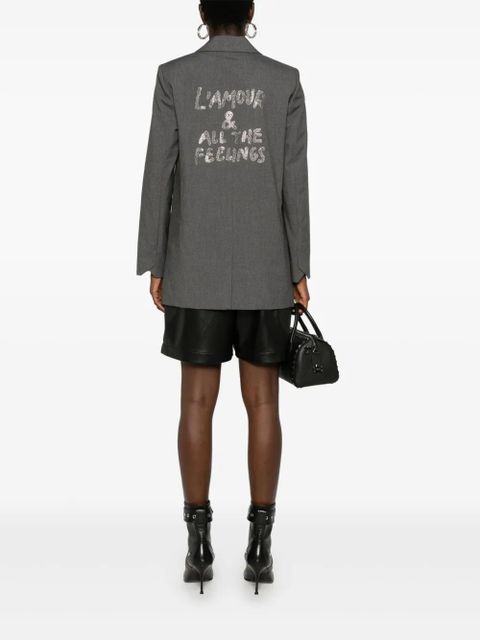 Zadig&Voltaire rhinestone-slogan blazer - Grey - zdjęcie produktu nr 2