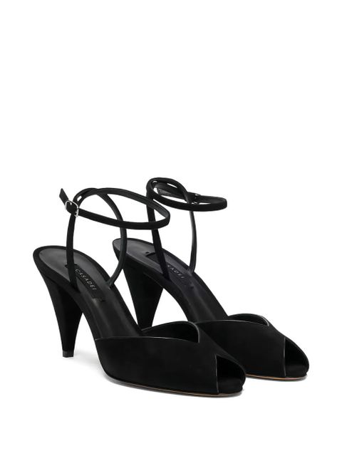 Casadei 75mm ankle-strap peep-toe heeled pumps - Black - zdjęcie produktu nr 2