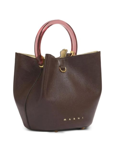 Marni small Pannier ring-handle bucket bag - Brown