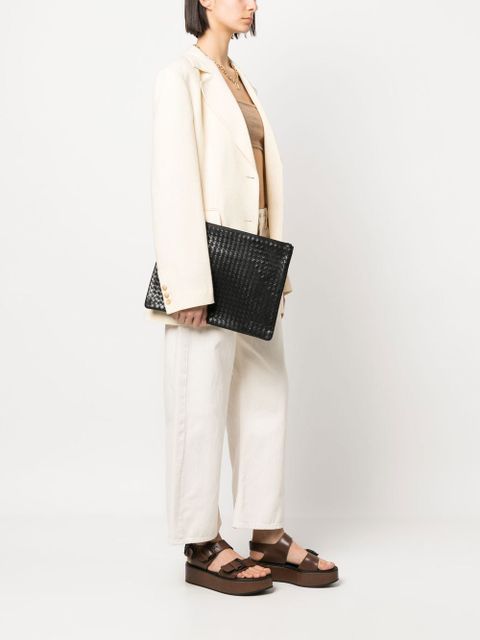 DRAGON DIFFUSION woven leather clutch bag - Black