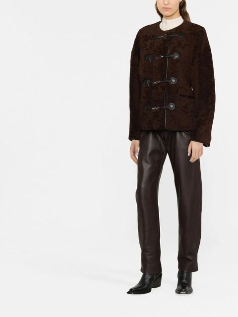 TOTEME teddy shearling clasp jacket - Brown