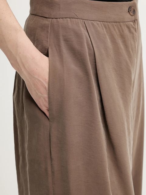 Answear.LAB spodnie damskie kolor brązowy szerokie high waist