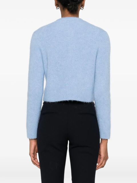 Maje bow-detail long-sleeves cardigan - Blue