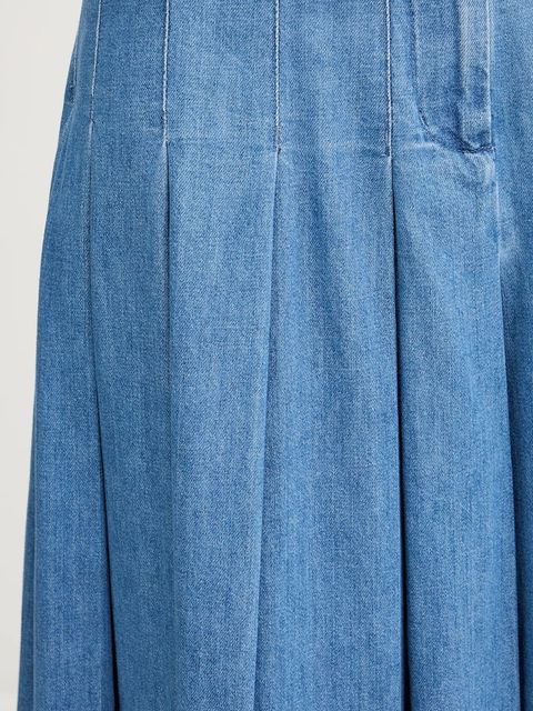 Weekend Max Mara spódnica jeansowa OPUNZIA kolor niebieski maxi rozkloszowana 2525106016600 - zdjęcie produktu nr 2