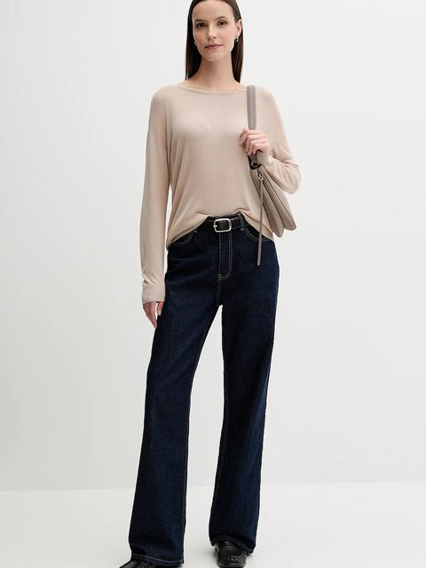 United Colors of Benetton sweter damski kolor beżowy lekki 103VD10AV - zdjęcie produktu nr 2