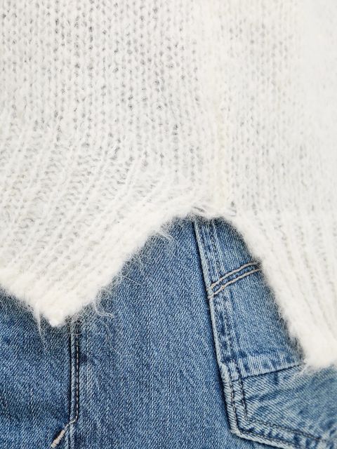 AllSaints sweter z dodatkiem wełny LUVHEART damski kolor biały ciepły W078KC