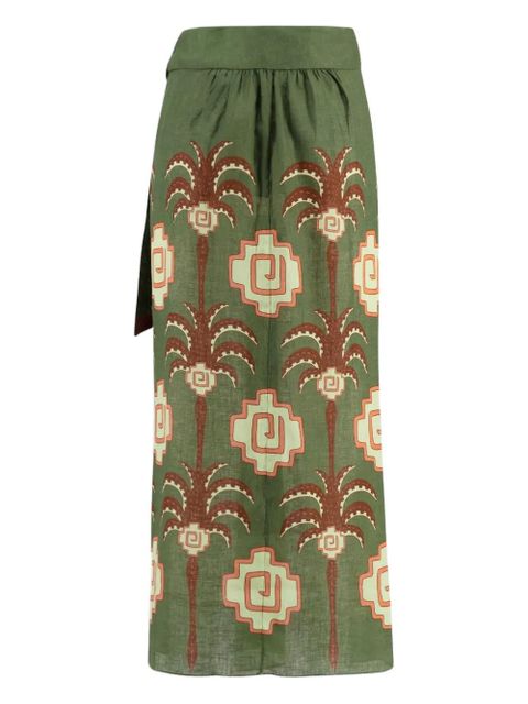 Johanna Ortiz Amazon Echoes linen skirt - Green - zdjęcie produktu nr 2