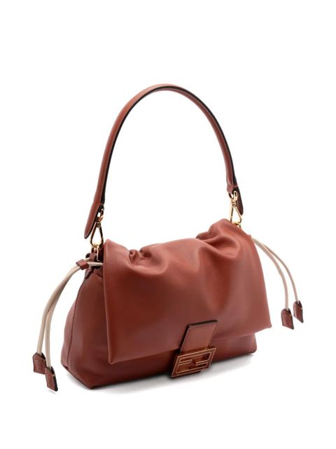 FENDI medium Mamma Baguette logo-plaque shoulder bag - Brown