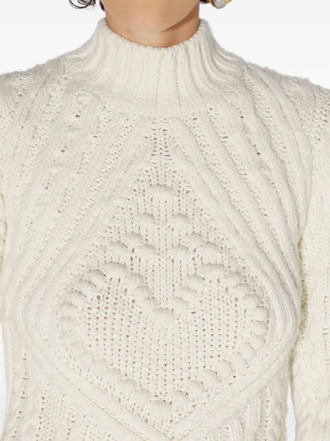 Jean Paul Gaultier Aran knitted long dress - White