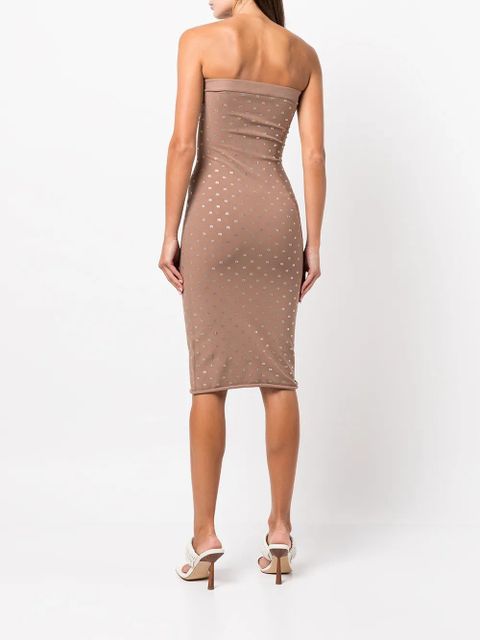 Alexander Wang STRAPLESS MIDI DRESS WITH ELASTIC - Brown