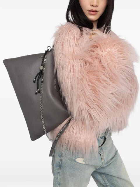 Zadig&Voltaire Jim grained-leather shoulder bag - Grey - zdjęcie produktu nr 2