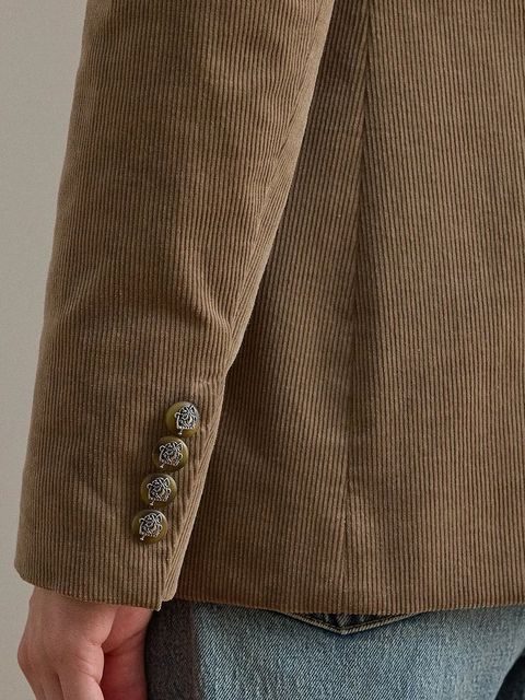 Lauren Ralph Lauren marynarka sztruksowa kolor brązowy jednorzędowa 200956574