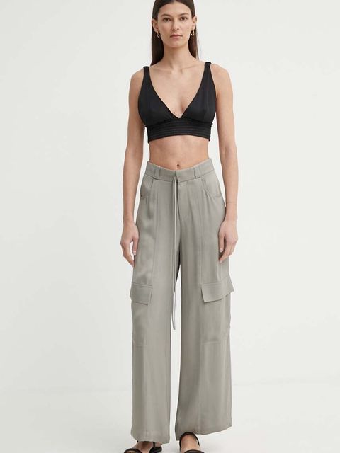 AERON spodnie OPAL damskie kolor szary szerokie high waist AW24RSPA282475 - zdjęcie produktu nr 2