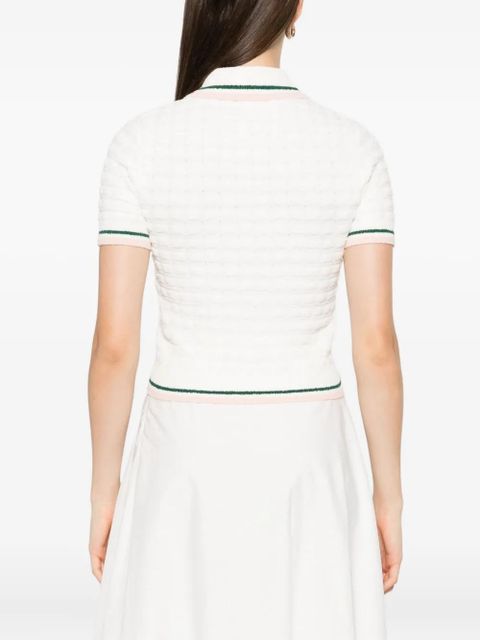 Casablanca textured-knit polo dress - White
