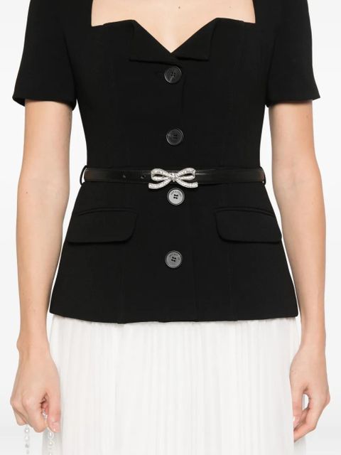 Self-Portrait short sleeve midi dress - Black - zdjęcie produktu nr 2