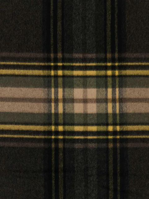 Saint Laurent checked fringed scarf - Brown