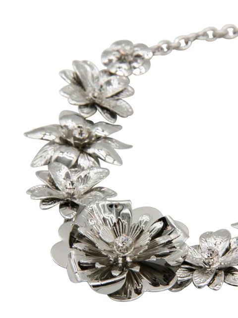 Blumarine floral-embellished chain necklace - Silver - zdjęcie produktu nr 2