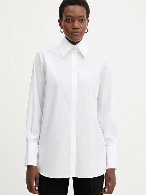 Karl Lagerfeld koszula bawełniana damska kolor biały regular z kołnierzykiem klasycznym B1W11010 - zdjęcie produktu nr 1