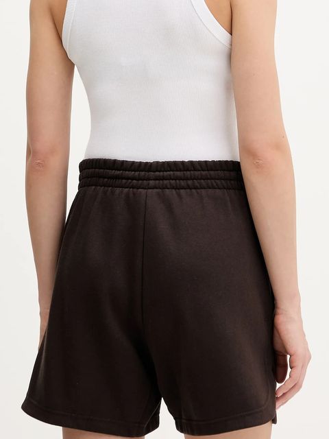 adidas szorty damskie kolor brązowy gładkie high waist KT0886