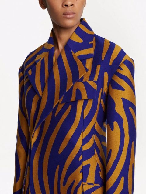 Proenza Schouler abstract-print double-breasted coat - Blue