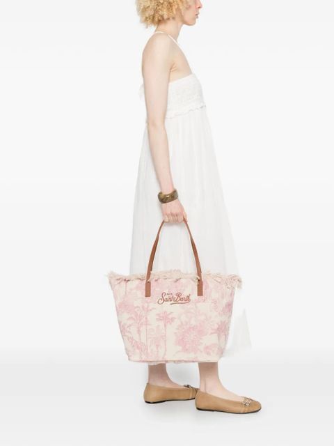 MC2 Saint Barth fringed palm-print tote bag - Neutrals - zdjęcie produktu nr 2