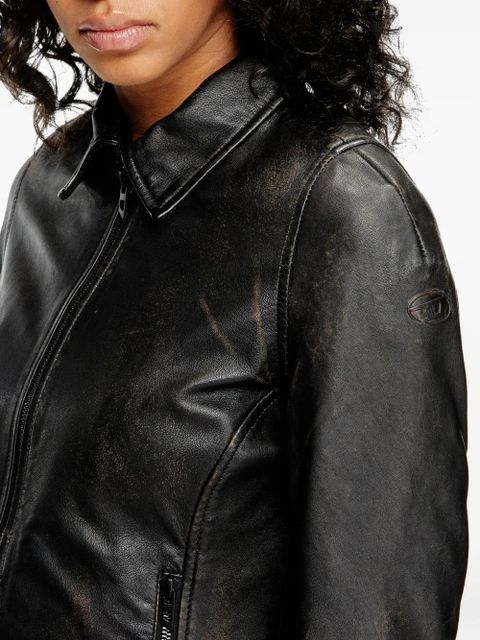 Diesel L-Egrad zip-front shearling jacket - Black