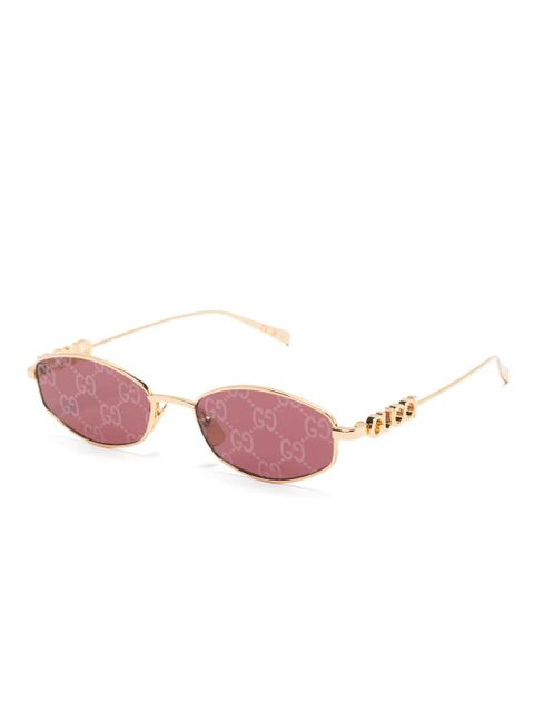 Gucci Eyewear geometric-frame sunglasses - Gold - zdjęcie produktu nr 2