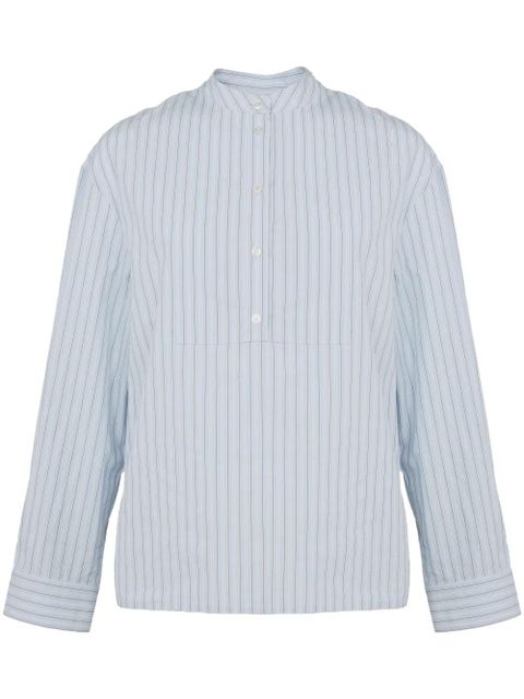 Yves Salomon striped cotton poplin blouse - Blue - zdjęcie produktu nr 1