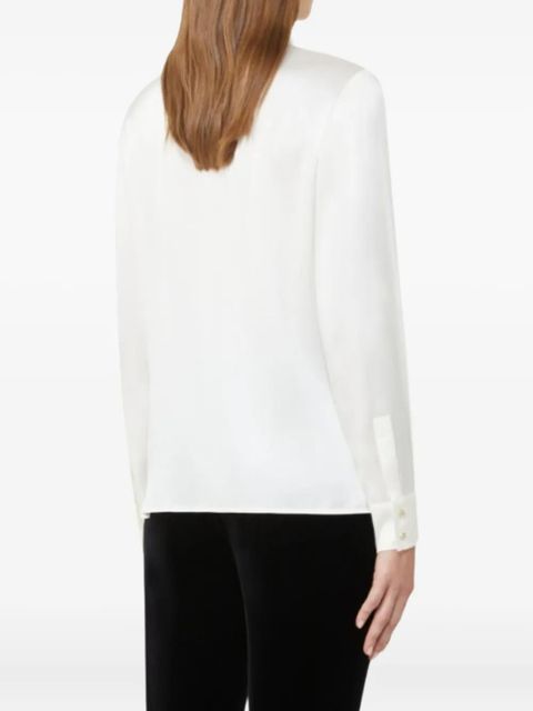 Max Mara ruffled neck-tie blouse - Neutrals