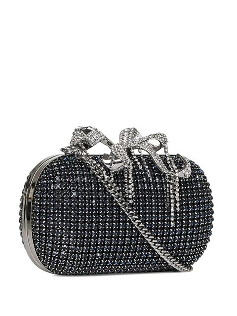 Self-Portrait crystal-embellished clutch bag - Blue - zdjęcie produktu nr 1