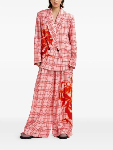 Essentiel Antwerp Juliana checked-print double-breasted blazer - Pink - zdjęcie produktu nr 2