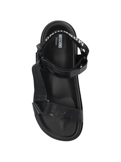 Moschino crocodile-embossed sandals - Black