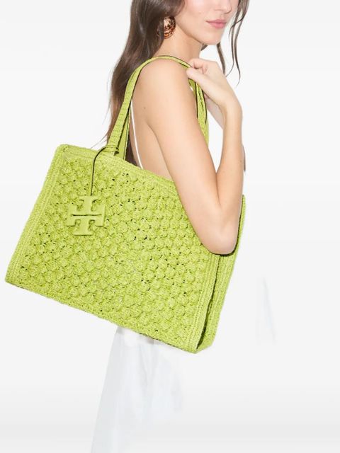 Tory Burch small Ella hand-crocheted popcorn tote - Green