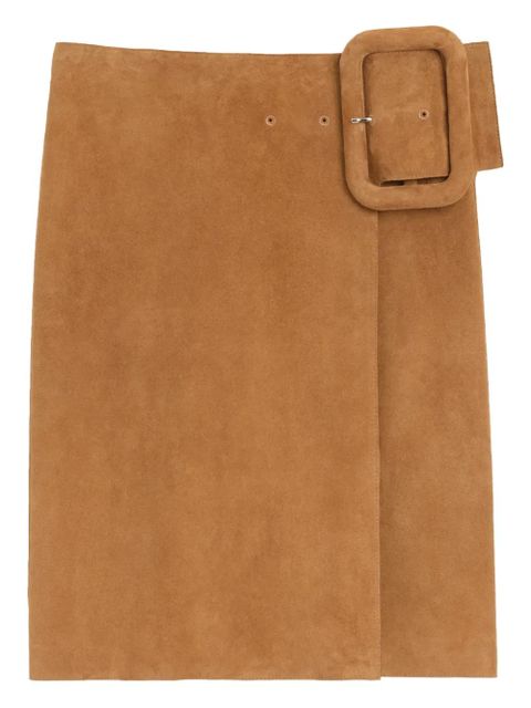 AMI Paris belted A-line midi skirt - Brown - zdjęcie produktu nr 1