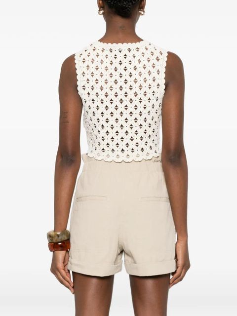 SANDRO floral-crochet vest - Neutrals