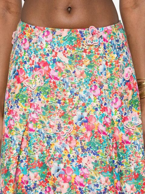 FARM Rio butterfly-appliqué maxi skirt - Pink