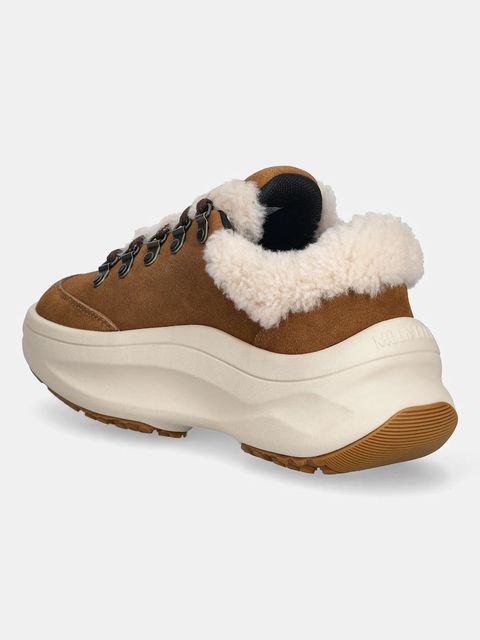 Moon Boot sneakersy zamszowe MB MOON247 CITY SHEARLING kolor brązowy 80D2490040 M008