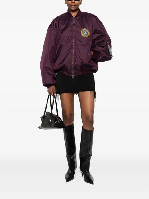 Balenciaga logo-patch bomber jacket - Purple