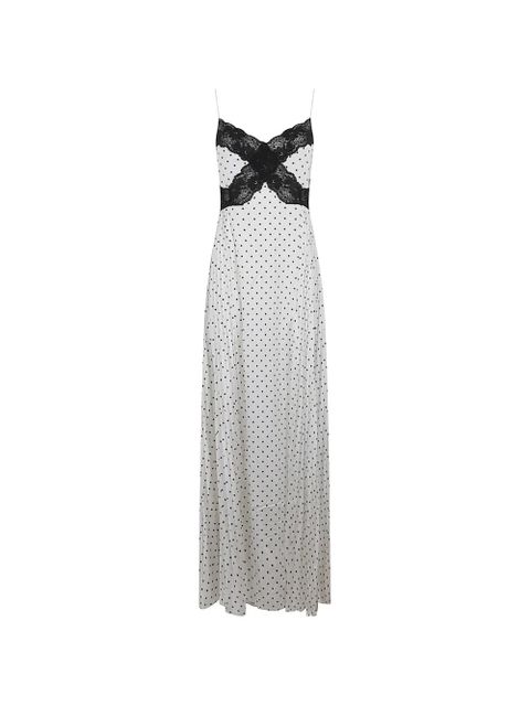 Self-Portrait lace-trimmed polka-dot dress - White - zdjęcie produktu nr 1