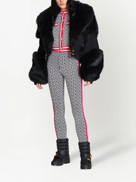 Balmain logo-jacquard knit leggings - White - zdjęcie produktu nr 2