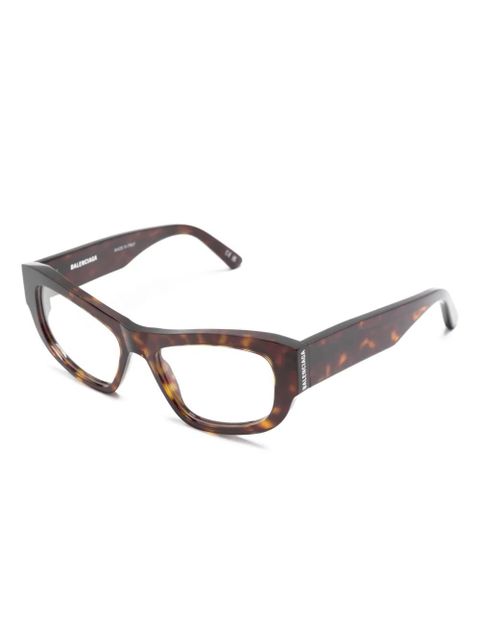Balenciaga Eyewear tortoiseshell-effect rectangle-frame glasses - Brown