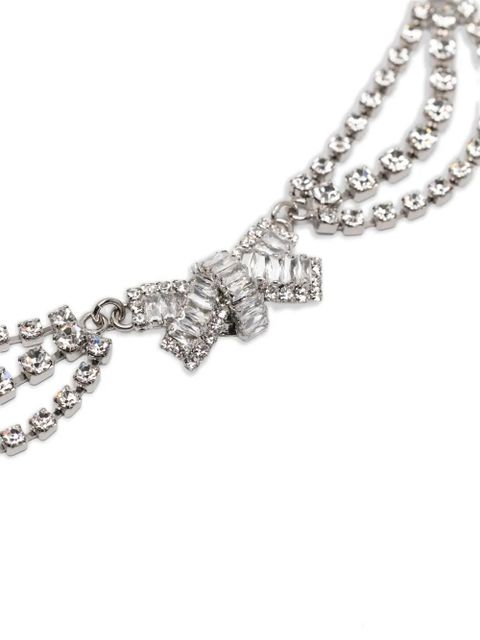 Alessandra Rich bow-embellished necklace - Silver - zdjęcie produktu nr 2