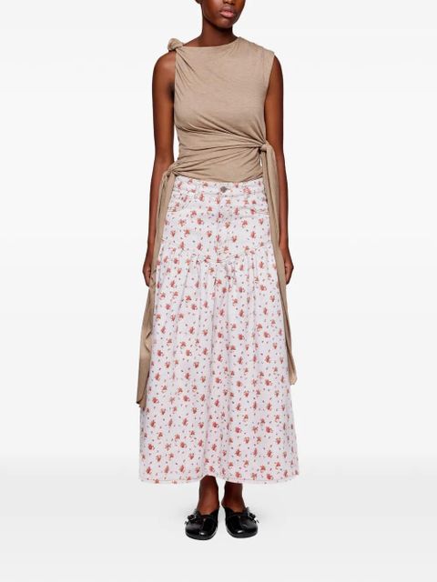 GANNI floral-print midi skirt - Neutrals - zdjęcie produktu nr 2